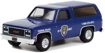 ModelToyCars 1990 GMC Jimmy - Conrail Police K-9 Unit, Dark Blue - Greenlight 30332/48-1/64 Scale Diecast Car