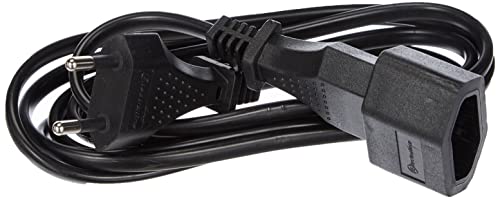 Electraline 900008 - Prolongador de 2 m con Toma Europea, Cable 2x1 mm², Color Negro