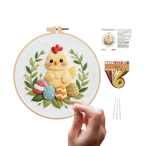 Kit broderie lapin de Pâques complet pour apprendre la broderie sans stress