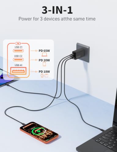 Image of 2Pack USB C Charger Block 100W,3-Port Super Fast Charging Wall Adapter