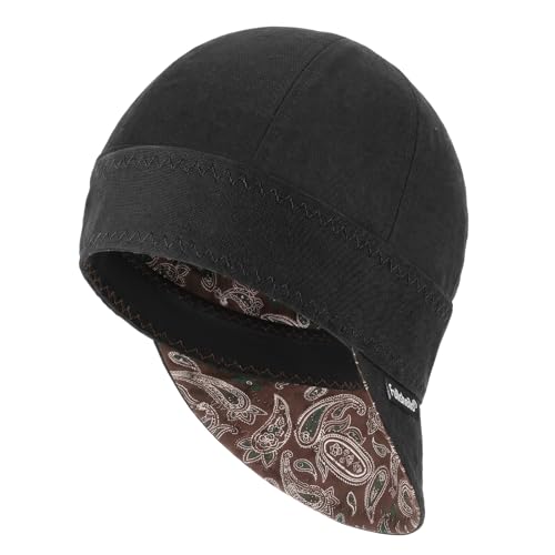 Image of Fullsheild Premium Welding Cap, Reversible Welders Cap 10 oz Cotton Flame Resistant Protection Welding Hood While Welding to Men Women Durable Heavy-Duty (Black, 7 3/8, 1Pccs)