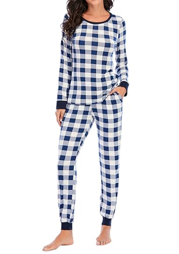Pyjama femmes manches longues col ras du cou pour éliminer le froid nocturne