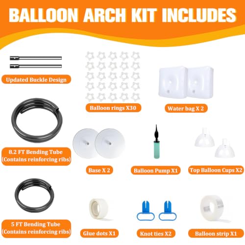 Image of Balloon Arch Stand for Party Decoration 9.2FT & 6FT - Black