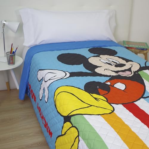 10XDIEZ Colcha verano mickey - (Cama de 90cm - Azul)