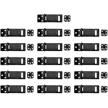 Black Padlock Hasp,Door Slide Latch Lock Sliding Bolt Black Painted Iron Lock 2.5 Inch with Screws for Home Yard Garden Set of 16