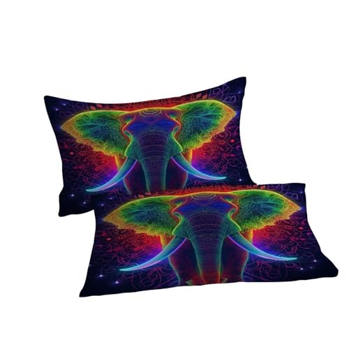 Housse de couette éléphant anti-plis en microfibre douce avec zip pour lit double