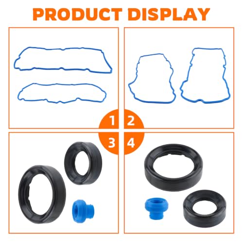 Image of GoaMotors Valve Cover Gasket Set VS50814R Replaces VS50814R VS50722 BR3Z6C535A Compatible with Ford F-150 3.3L 3.5L V6 DOHC 2011-2020 Fit for Lincoln MKS MKT MKX MKZ 3.5L 3.7L V6