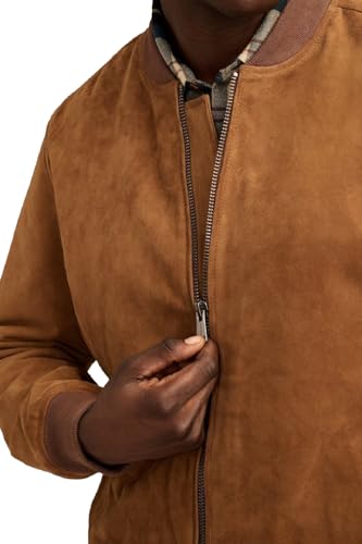 Isaac & David Chicago Suede Bomber Leather Jacket Men - Suede Bomber Jacket Warm Light Real Leather Bomber Jacket Men4