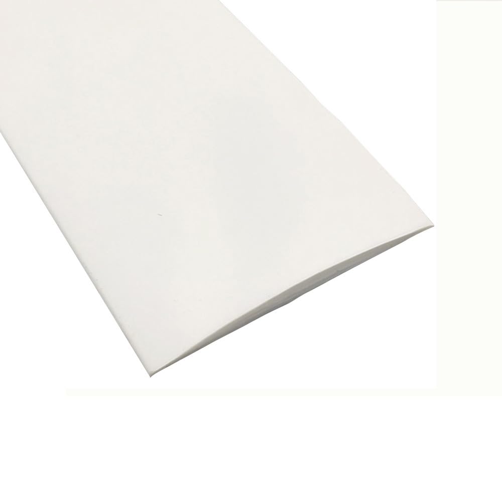 1m*5cm Floor Transition Strip, Soft and Bendable Self-Adhesive PVC Flooring Threshold Strip, Flat Laminate Profile Flooring Edge Trim Strip - White