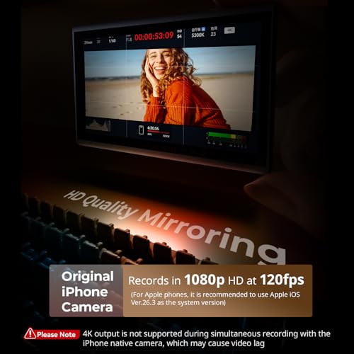 Image of SmallRig Phone Monitor Screen with Wireless Control 1080P Wireless Recording Support 4K 30fps Video Monitor with Cold Shoe Mount Real-Time Screen Sharing for iPhone for MagSafe - 4850