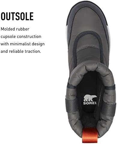 Sorel Children's Whitney II Puffy Mid Waterproof Youth Unisex Little Boots - Quarry, Sea Salt - Size 11 | Image 4