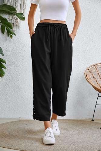 Image of Women Fashion 2026 Casual Elastic Waist Pants with Pockets