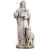BC Catholic The Good Shepherd Statue, 20.5' H Jesus Christ Statue for Garden, Catholic Statue for Outdoor Yard Patio Lawn Hallway, Religious Gift, Handpainted by Buildclassic
