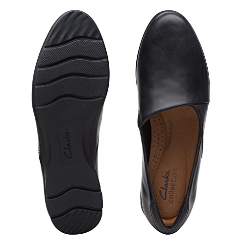 Image of Clarks Womens Jenette Grace Black Leather Boat Shoe