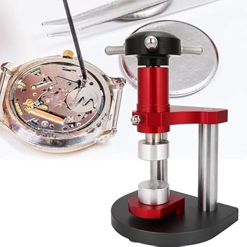 LHQYA Watchmaker Press zestaw 12 foremek, nie powoduje zadrapań i stempli, wysokość: 18,5 cm, kompatybilny z różnymi zegarkami, do naprawy zegarków
