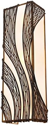 Varaluz Flow 3-Light Wall Sconce - Hammered Ore Finish with Recycled Frosted Glass Shade