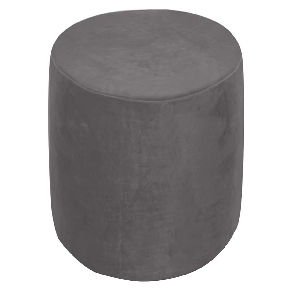 XGANGM Velvet Round Pouffe Stool Cover Stretch Ottoman Storage Stool Cover Slipcover Round 25-32/28-32cm Small Footstool Protector Cover Washable,dark grey