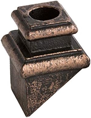 Satin Black 16.3.36 Angled Base Shoes for 5/8 inch Round Iron Balusters for Stair Remodel, Box of 10