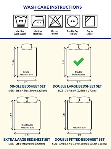Image of Swayam Pure Cotton Double Bedsheet with 2 Pillow Covers | 160 TC Soft Breathable Bed Sheet | Ethnic Motifs Printed | Size 90 x 100 inch | Comfortable & Durable for Bedroom - Grey