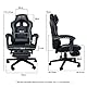 YU YUSING Gaming Stuhl Bürostuhl mit Fußstütze, Racing Stuhl Massage Ergonomisch, Drehbar Hochenverstellbar, 90-150°Rückenlehne Verstellbar, Abnehmbare Kopfstütze, Lendenkissen (Schwarz)
