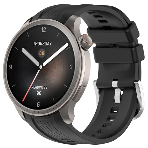 Keweni Armband Kompatibel mit Amazfit Balance,Silikon Ersatzarmband für Amazfit Balance (Schwarz)