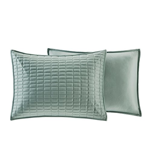 Comfort Spaces Kienna Quilt Set-Luxury Double Sided Stitching Design Summer Blanket, Lightweight, Soft, All Season Bedding Layer, Matching Sham, Seafoam, Coverlet Full/Queen(90"X90") 3 Piece #TOP3