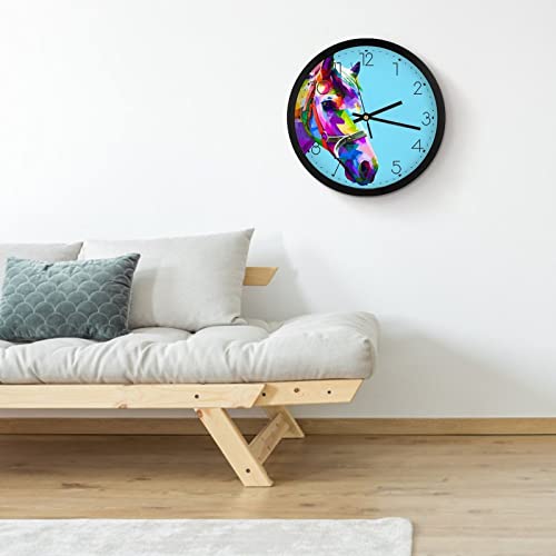Pendule murale silencieuse cheval moderne, cadeau idéal maison - 5