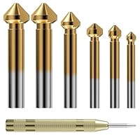 Ravytha 7 Stück Senkbohrer, Kegelsenker Satz HSS Senker Set für Metall, Edelstahl, Kunststoff, Holz, Aluminium(6.3mm-20.5mm)