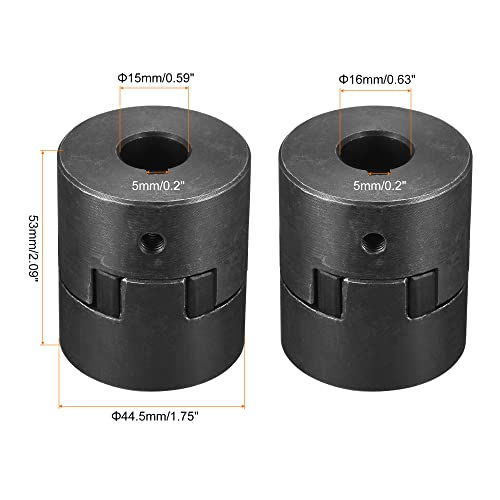sourcing map Flexibel Kupplung Welle 15mm bis 16mm Motor Kupplungsgelenk 53mmx44.5mm