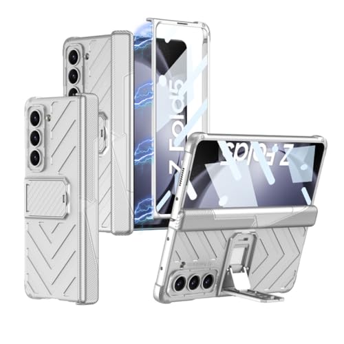 Coque Z Fold 5 antichoc armure magnétique avec protection écran rigide argent