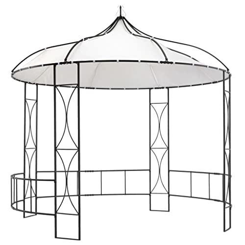 Great-Hyc Gazebo 118.1"X114.2" White Round #TOP4