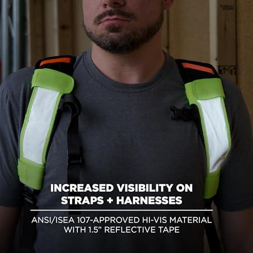 Image of Ergodyne GloWear 8106 Universal Hi Vis Reflective Strap Cover, Designed for Harnesses, Backpacks, Safety Gear, 2-Pack