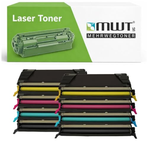 Toners compatibles Lexmark C734 C736 pack de 8 cartouches de rechange pour 0C736H1 haute capacité