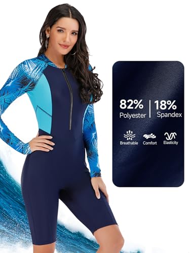 VUTRU Womens One Piece Swimsuit Short Sleeve Rash Guard Padded Bathing Suit UV Protection Front Zip Surf Wetsuit4