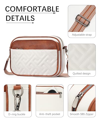 Image of Crossbody Bags for Women,Multi-Pocket Leather Crossbody Purse