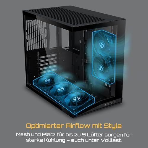 Lian Li O11 Dynamic Mini V2 Flow Bilgisayar Kasası Siyah | Kompakt ATX Orta Boy Kasa, İki Bölmeli Tasarım, Temperli Cam ve Modüler Yapı - 5 Fan Önceden Kurulmuş - Görsel 3