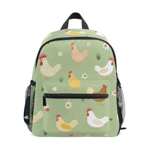 Bolaz Mochila infantil para meninos e meninas, crianças, pré-escolar, fazenda, galinha, jardim de infância, pequena, alça de peito de 3 a 8 anos