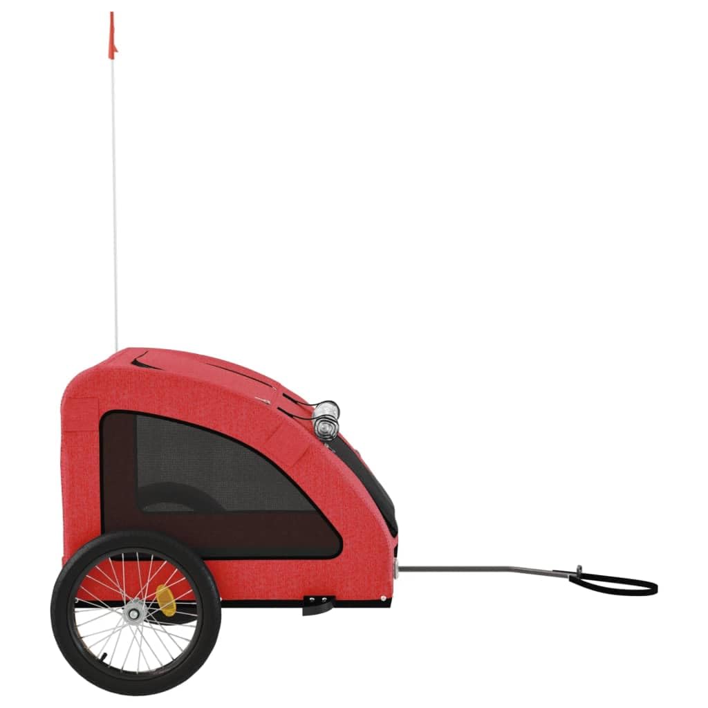 Homgoday Przyczepa rowerowa dla zwierząt Czerwony Oxford i żelazo, wyposażenie wózka dla psa, wózek rowerowy wózek rowerowy, wózek dla psa, transporter rowerowy model 93964