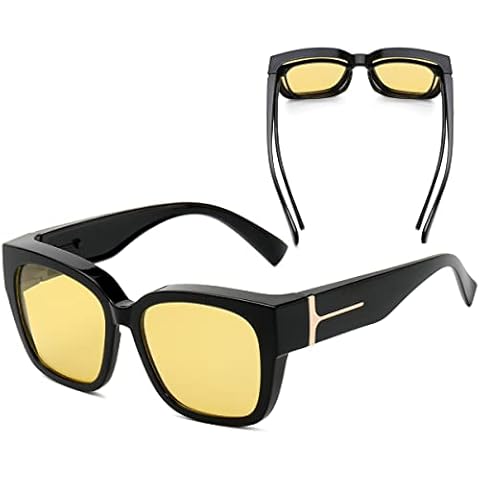 Musivon Night Driving Over Glasses - Polarized Night Vision Glasses Anti Glare Fit Prescription Drive and Fishing for Men Women Cover