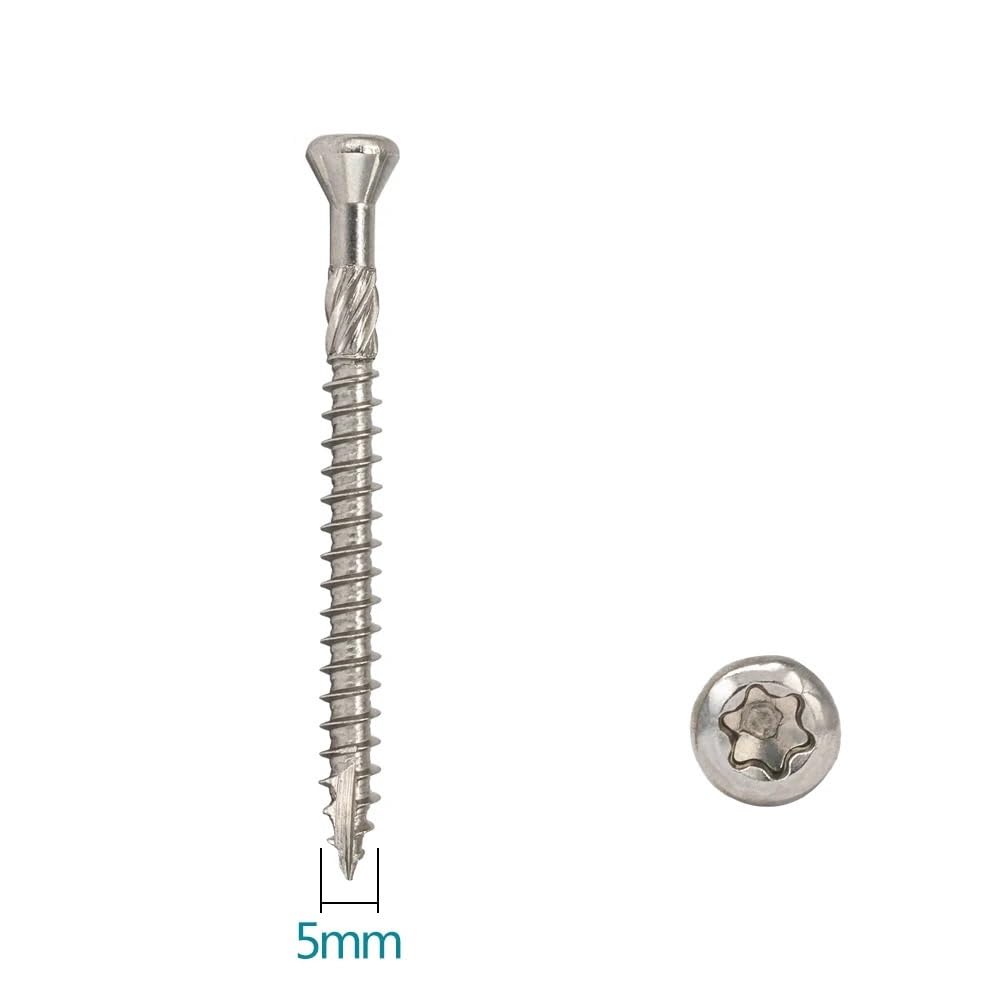 Tornillos de cubierta de acero inoxidable | 180/240 piezas 5x50-60 mm Entarimado for valla de terraza: Tornillos for cubierta(5x50mm 240Pcs)
