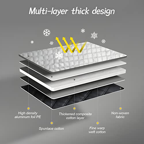Loyaforba Car Magnetic Windshield Snow Cover, 4 Layers Waaterproof Windproof Protection,Snow,Ice,Sun,Frost Defense, Universal For Suv, Truck, Sedan, Van (Silver) #TOP2