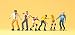 Preiser 10074 Pedestrians Roller-skaters & Skateboarders Package(6) HO Model Figure