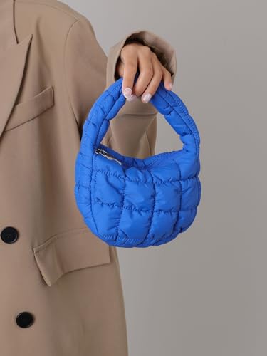Image of Quilted MINI Handbag and Purses Women Puffer Nylon Hobo Cotton Padded Purse Work Travel Lightweight