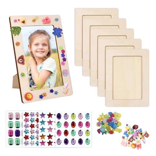 GIDWRIY 12 Pièces Kit Cadre Photo en Bois à Décorer Enfant, Cadres Photo à Peindre, Loisirs Créatifs