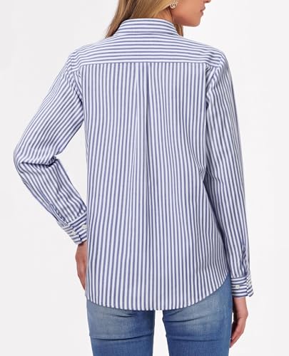 Image of siliteelon Button Down Shirts for Women Oxford Shirt Long Sleeve Classic Wrinkle Free Business Dress Shirts Work Office