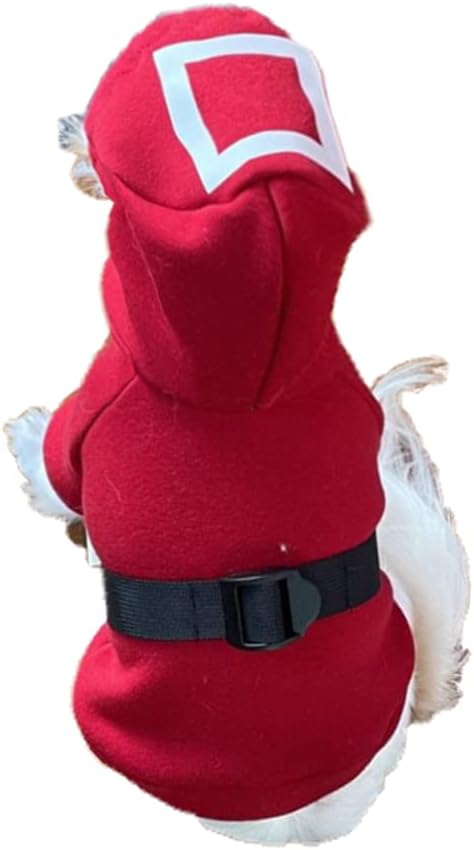 Halloween pet Clothes 456 Autumn/Winter Coat to Keep Warm Teddy Puppy Dog Fleece Clothing Squid Anime Show for Christmas (XXX-Large, red)