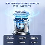 MONOZEL Car Vacuum Portable Cordless, 18000Pa 2 in 1 Vacuum Cleaner&Air Duster, 130W Brushless Motor Handheld Vacuum Cordless