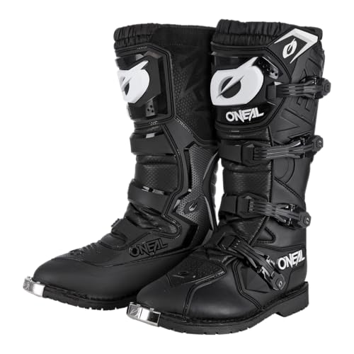 O'NEAL | Motocross-Stiefel | Enduro Motorrad | Komfort durch Air-Mesh-Innenleben, vier Verschlussschnallen, hochwertiges Synthetik-Material | Boots Rider Pro | Erwachsene | Schwarz | Größe 44
