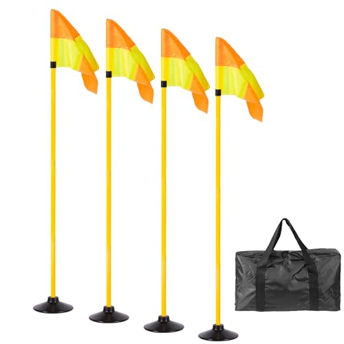 5FT Soccer Corner Flags Set of 4 with Bases & Bag
