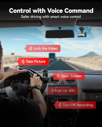 REDTIGER 4K Dash Cam Front and Rear, Touch Screen 3.18 Inch, 64GB Card Included, Car Dash Camera Built-in WiFi GPS, UHD 2160P Night Vision, WDR, Parking Monitor (F7N TOUCH)